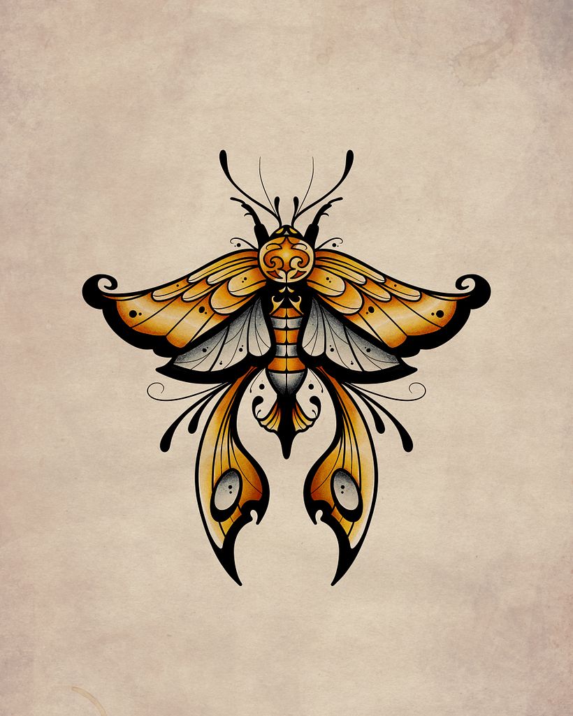 Mi proyecto del curso: Diseño de tatuajes artísticos con efectos dorados en Procreate 1
