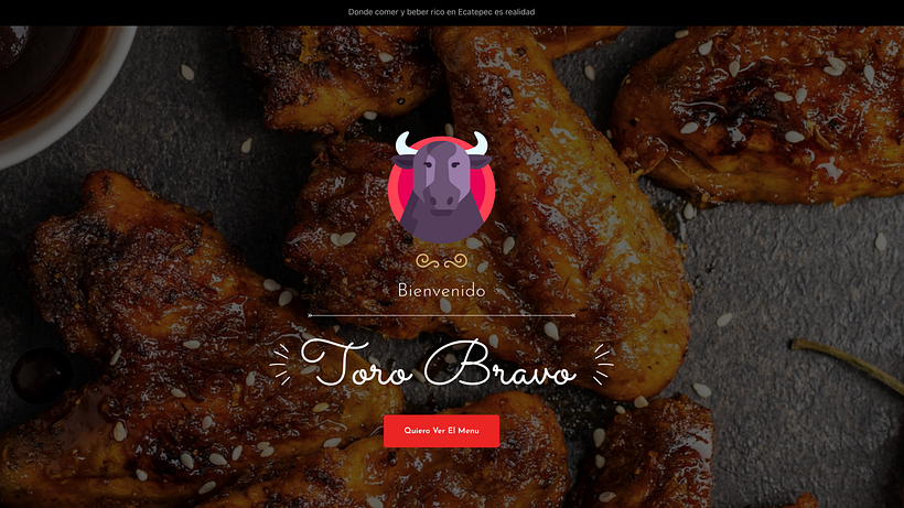 Web Design | Restaurant Menu "Toro Bravo" 1