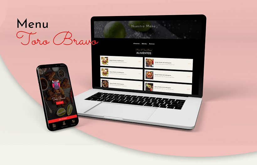 Web Design | Restaurant Menu "Toro Bravo" 3