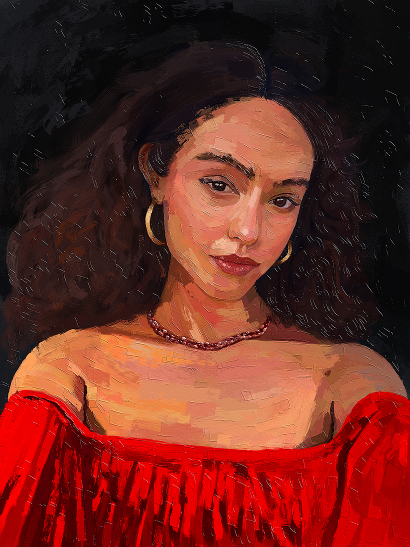 Mon projet pour le cours : Peinture de portrait à l'huile : Explorer la lumière et l'ombre 1