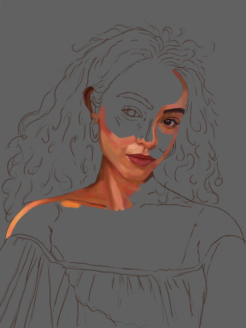 Mon projet pour le cours : Peinture de portrait à l'huile : Explorer la lumière et l'ombre 5