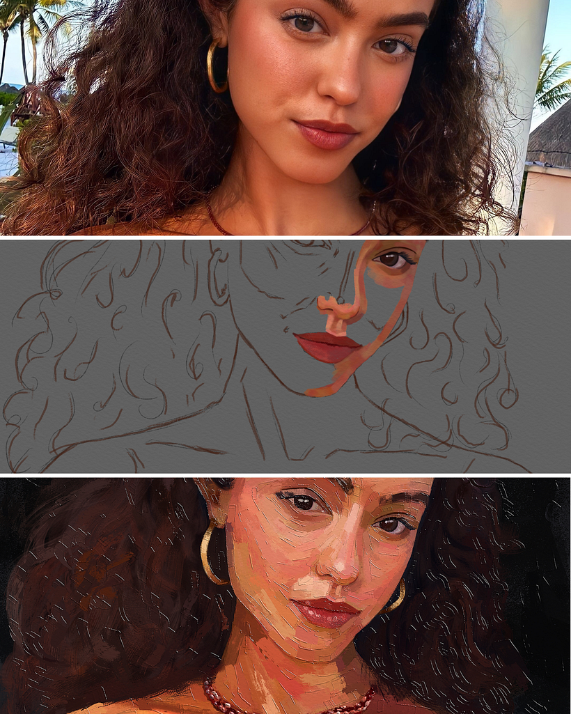 Mon projet pour le cours : Peinture de portrait à l'huile : Explorer la lumière et l'ombre 8