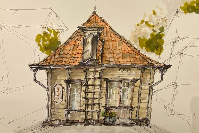 A building in Bergen, Norway at Bryggen. My first sketch and looking forward to more. :-)