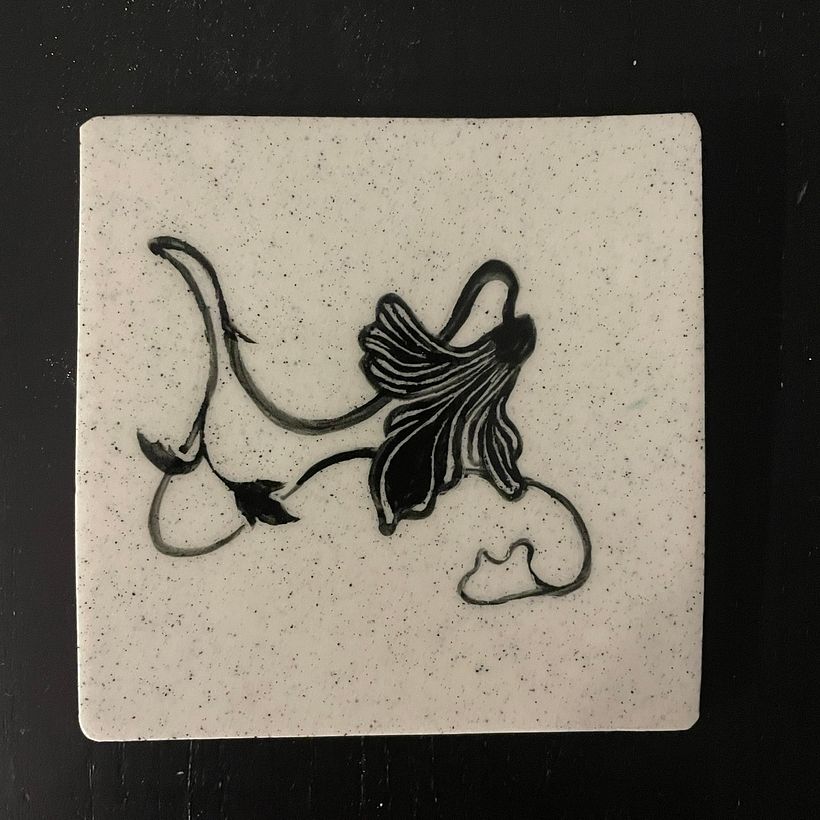 An art nouveau tile I created using the methods in this course