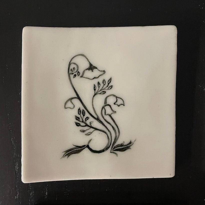 An art nouveau tile I created using the methods in this course