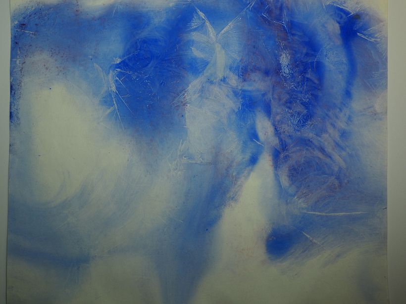 A paper with gouache just flowing around