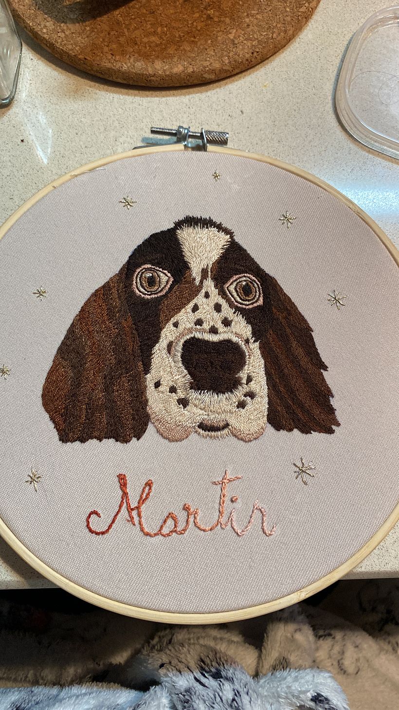 Mi proyecto del curso: Retratos bordados de mascotas: pinta con hilo 1