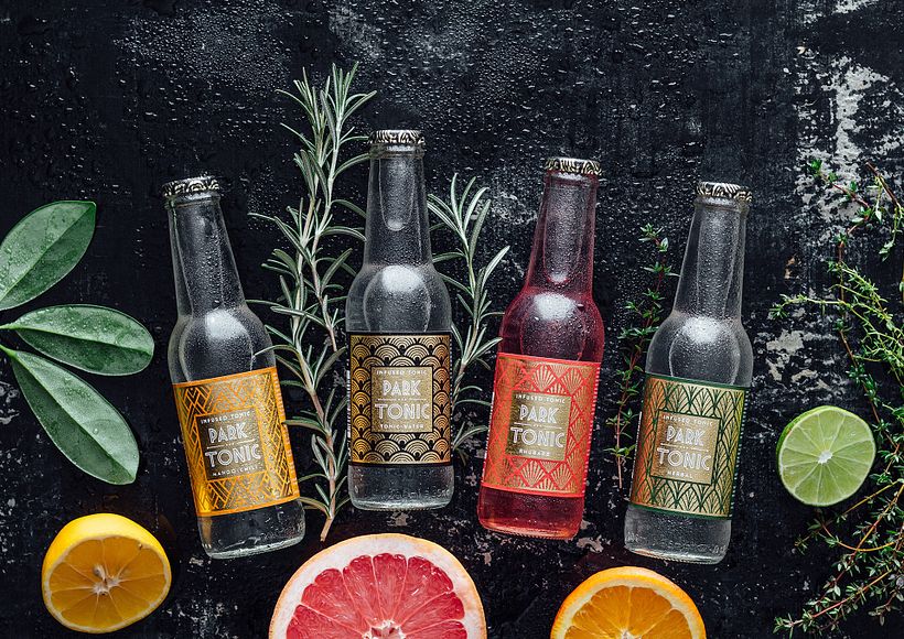 PARK TONIC identity, patterns and label 2