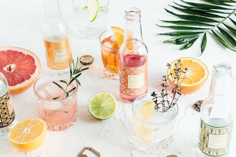 PARK TONIC identity, patterns and label 5