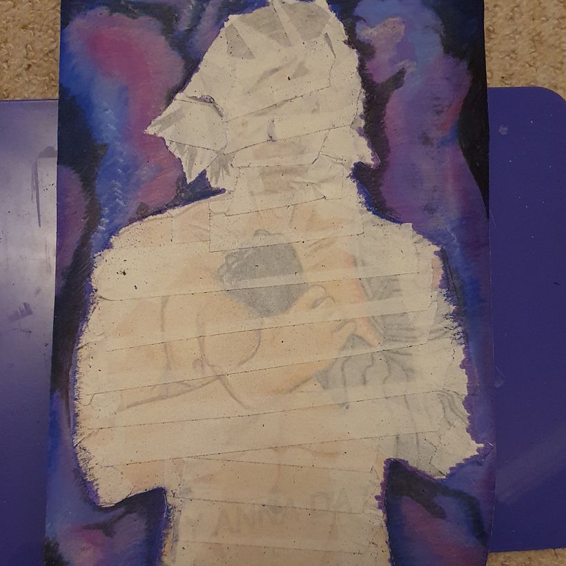 Masking the image after deciding I did want to put a painted background