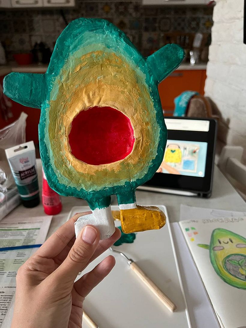 My project for course: Paper Mache for Beginners: Sculpt a Colorful Character 5