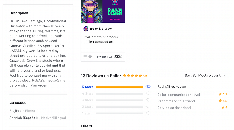 Mi proyecto del curso: Freelance: comienza tu carrera creativa con Fiverr 2