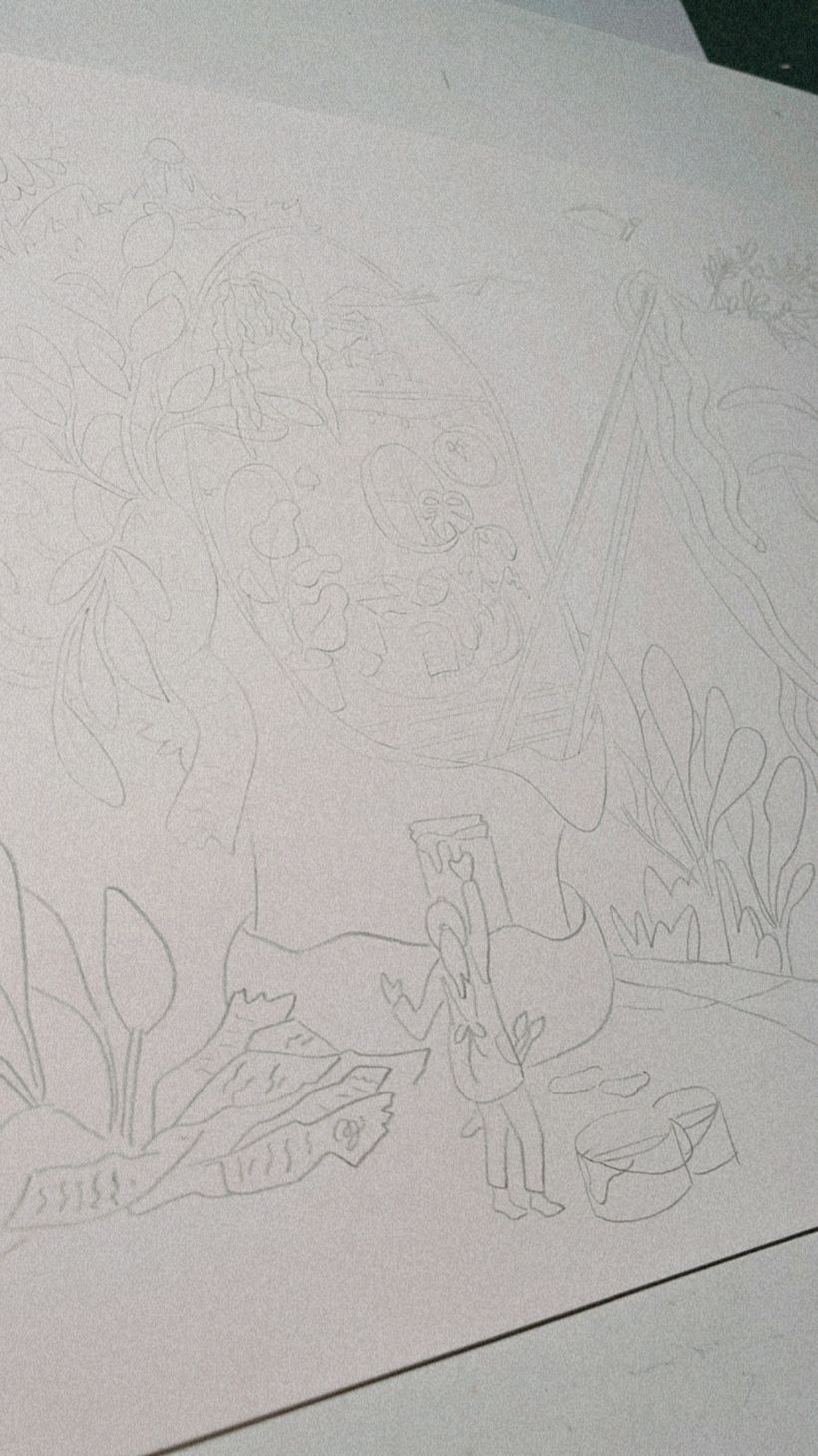 Übertragung auf Aquarellpapier