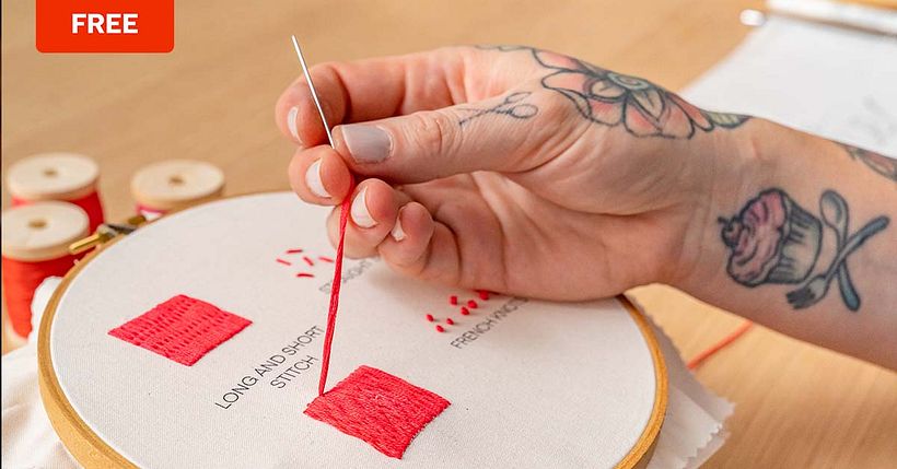 Learn new embroider stitches with this free PDF pattern.