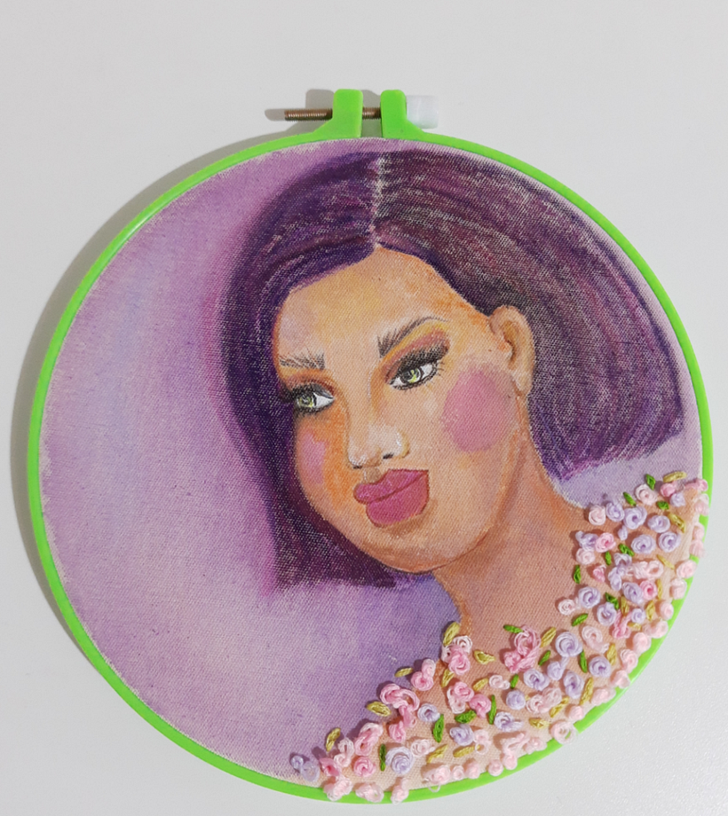 MarArtesOficial - Retrato púrpura - Pintar e bordar  
