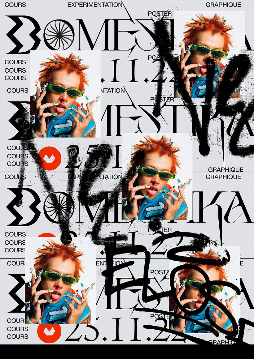 Domestika Poster Rendu : Techniques expérimentales de graphisme : cassez les codes 7
