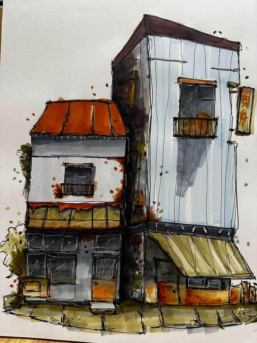 My project for course: Expressive Architectural Sketching with Colored Markers 3