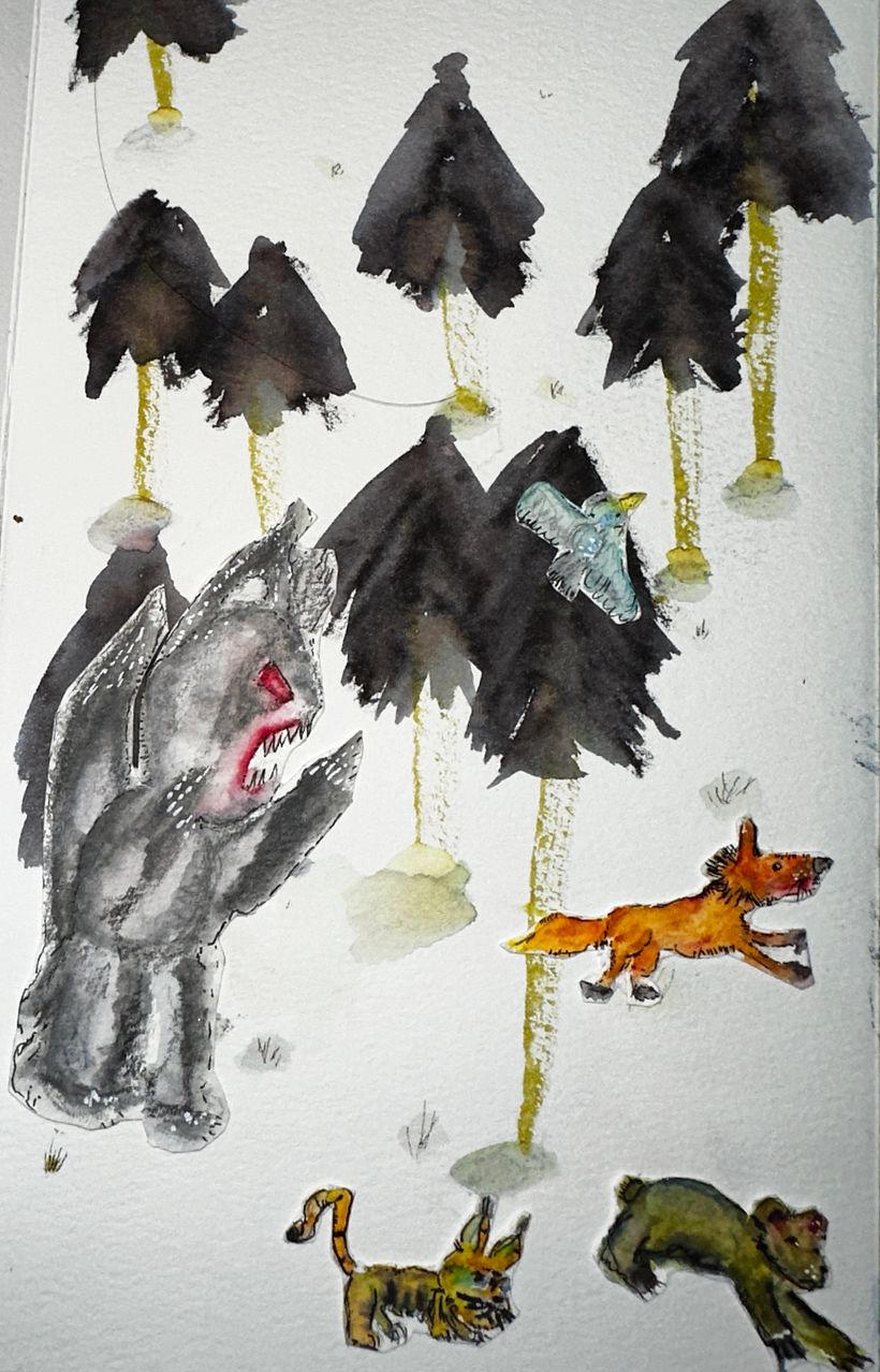 Mi proyecto del curso: Técnicas de ilustración para desbloquear tu creatividad Vacaciones monstruosas 5