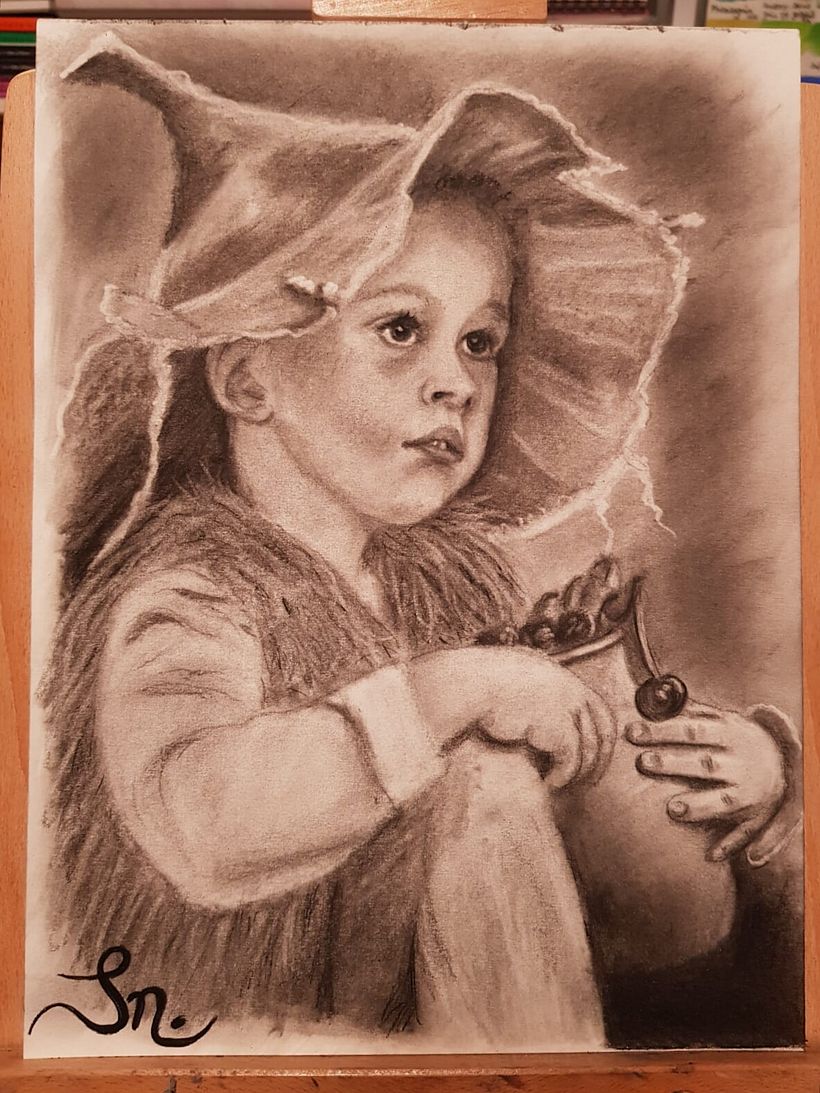 Mein Kursprojekt: Künstlerisches Porträt mit Kohlestift: die Atmosphäre 10