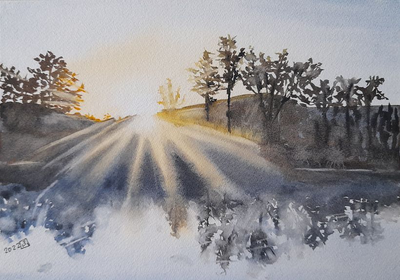 My project for course: Dreamy Watercolor Landscapes: Paint with Light 2