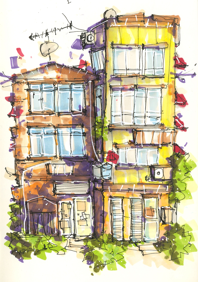 My projects for course: Expressive Architectural Sketching with Colored Markers 4