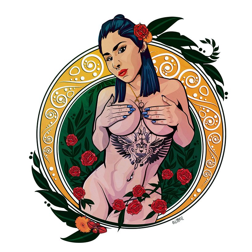 Ilustración vectorial basada en el Art Noveau