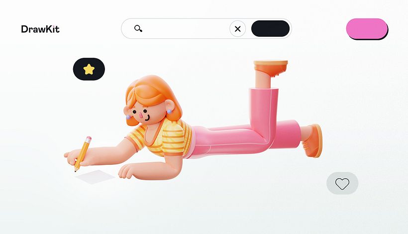 En DrawKit puedes encontrar ilustraciones vectoriales en 3D.