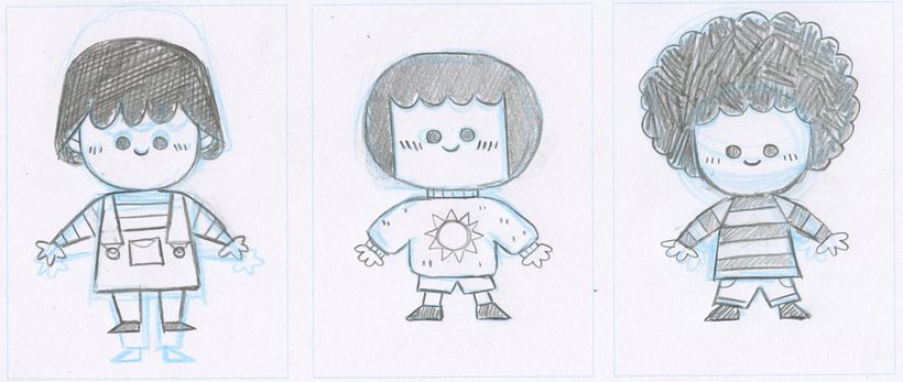 The initial character studies!