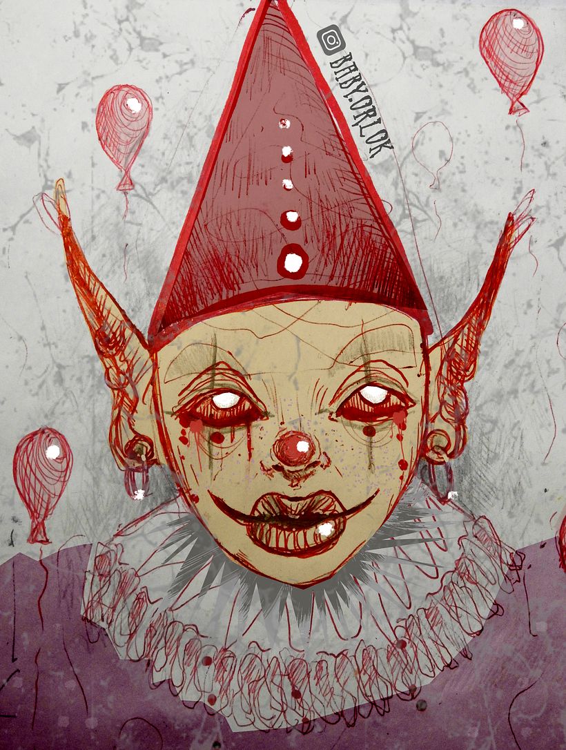 Payaso / Clown - Mixed Media Art Process 2