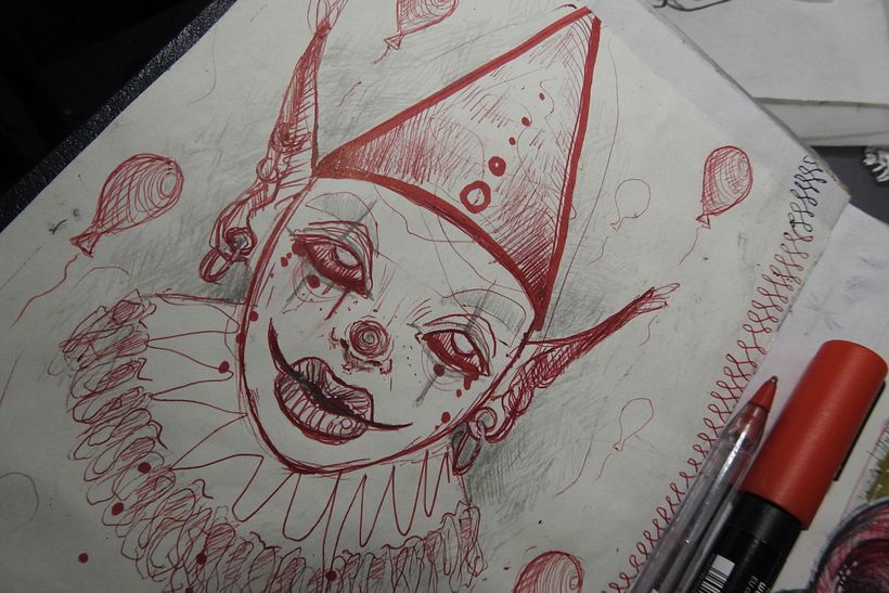 Payaso / Clown - Mixed Media Art Process 3