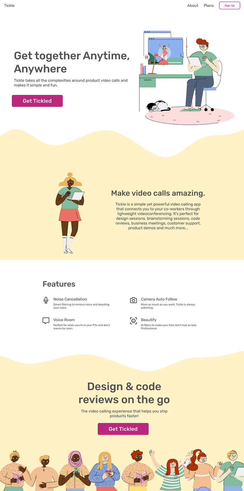 Landing page Trickle