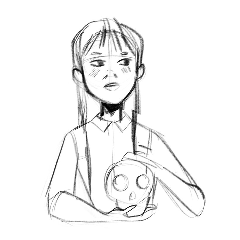 Croquis de la vue de face