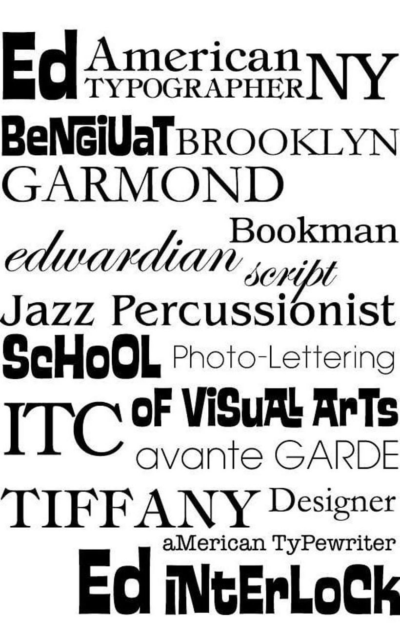 A few samples of 600 typefaces created by internationally renowned Ed Benguiat.