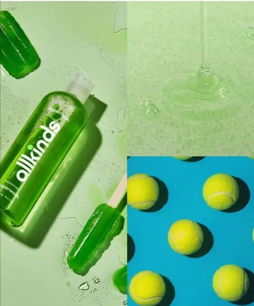 Ejemplo de diseño minimalista del packaging de la marca de cuidado personal infantil Allkinds del estudio de diseño Practice.