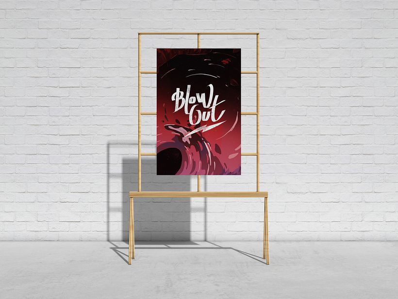 Lettering application on a poster mockup