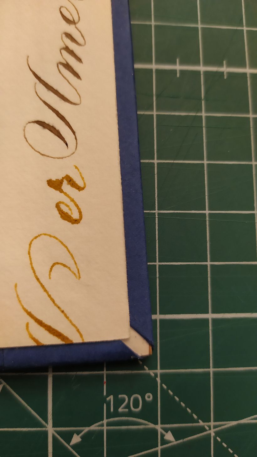 Dettaglio sulla guardia finale (si vede il cartone interno usato per la copertura)