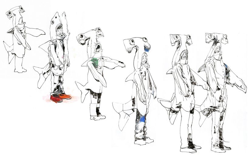 A collage of the drawings combined.