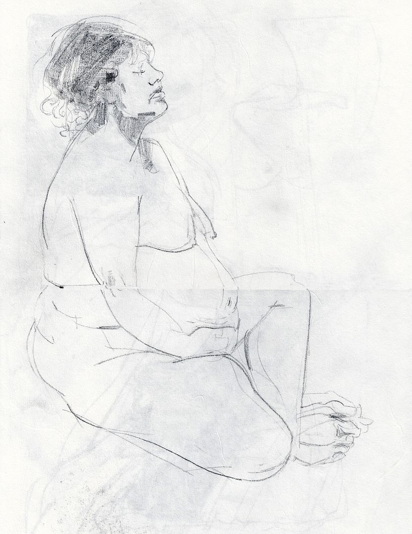 Drawing in graphite on rice paper.