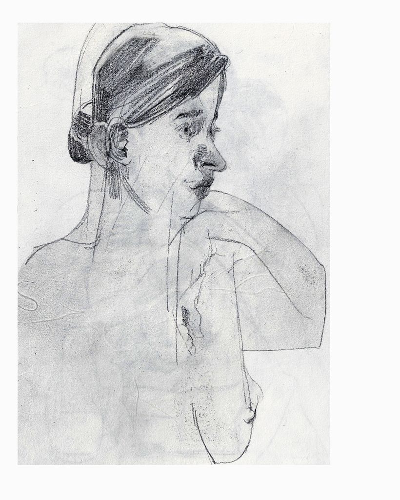 Drawing in graphite on rice paper.