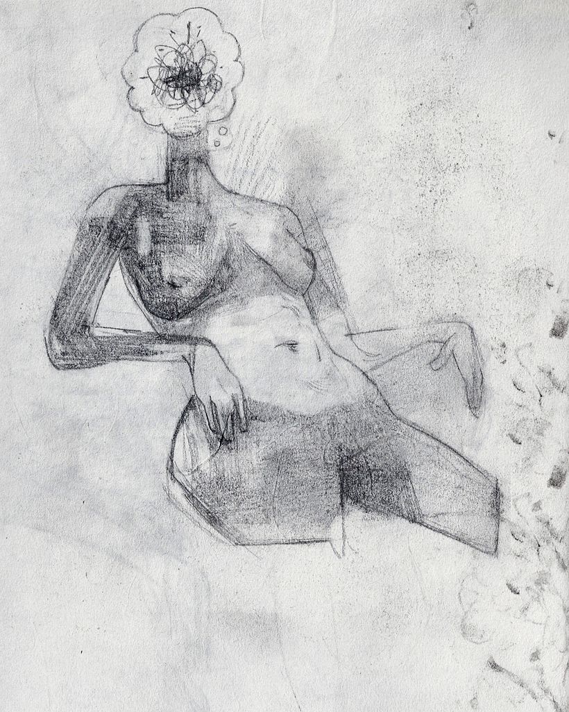 Drawing in graphite on rice paper.