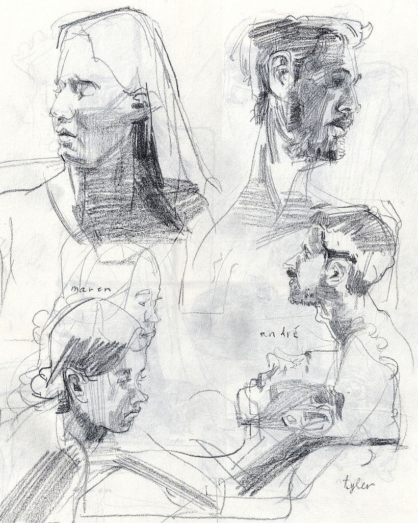 Drawing in graphite on rice paper.