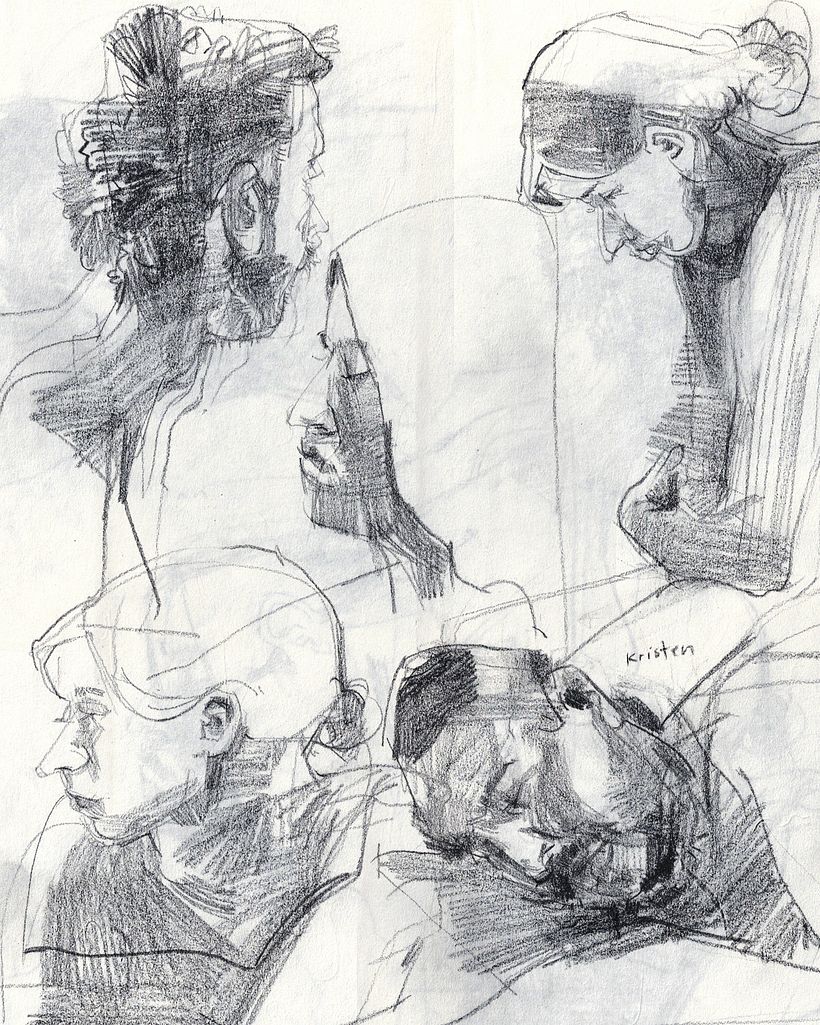 Drawing in graphite on rice paper.
