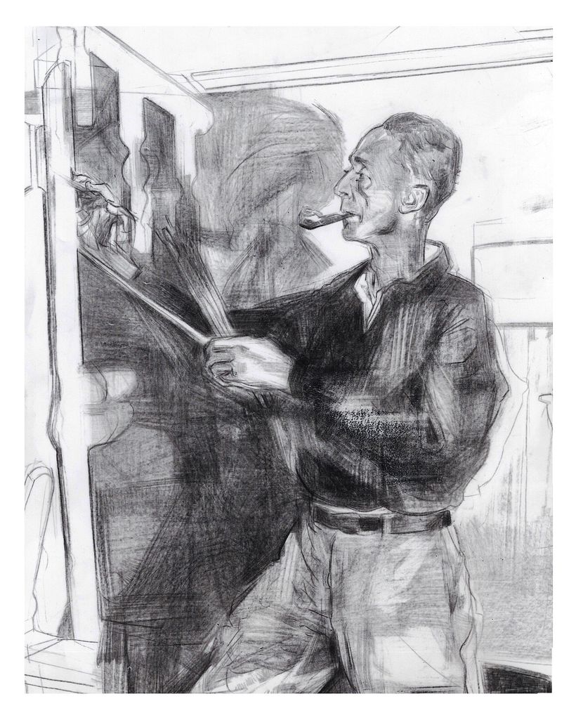 Drawing in wax pencil on mylar.