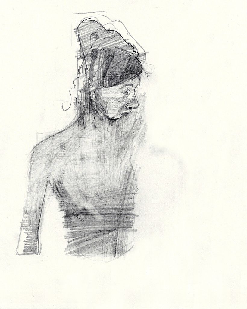 Drawing in graphite on moleskine paper.