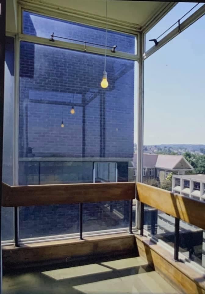 Art College Window with Stairs and Lightbulb