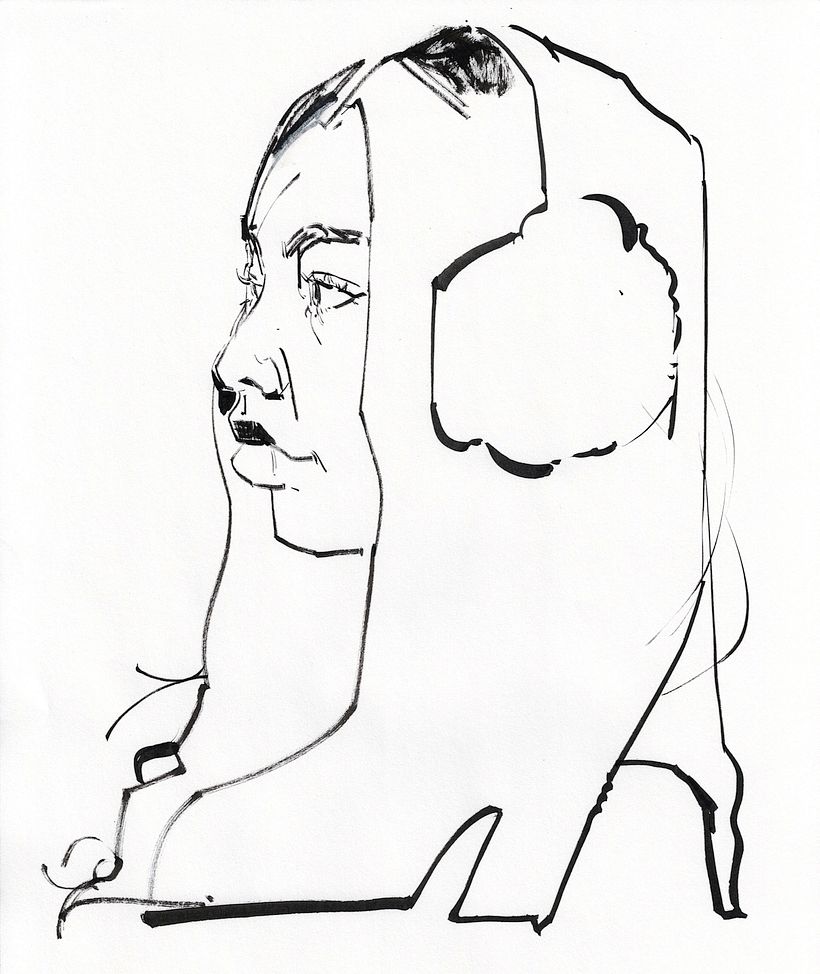 Drawing in ink on copy paper.