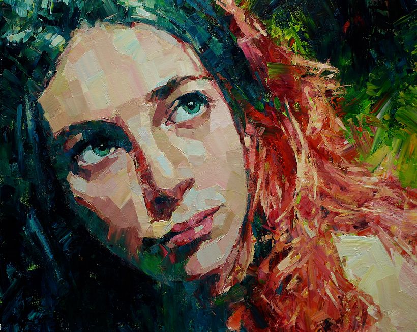 Red and Green, acrylic on canvas