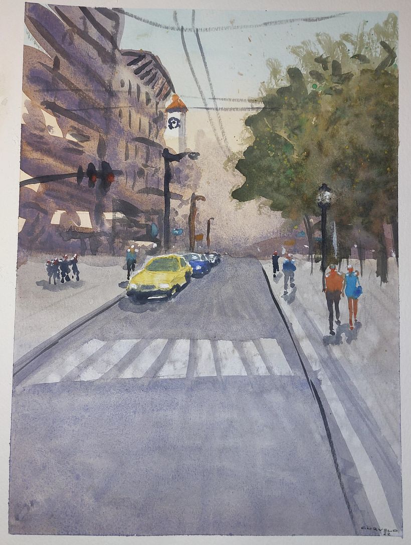 Paisagens urbanas em aquarela: " Uma rua em Cordoba" 1