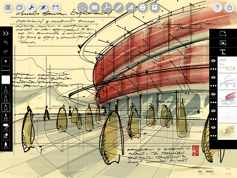 Layer management with multiply blending mode.