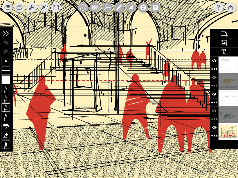 Note the usage of hatches as to highlight the floor texture material. 
